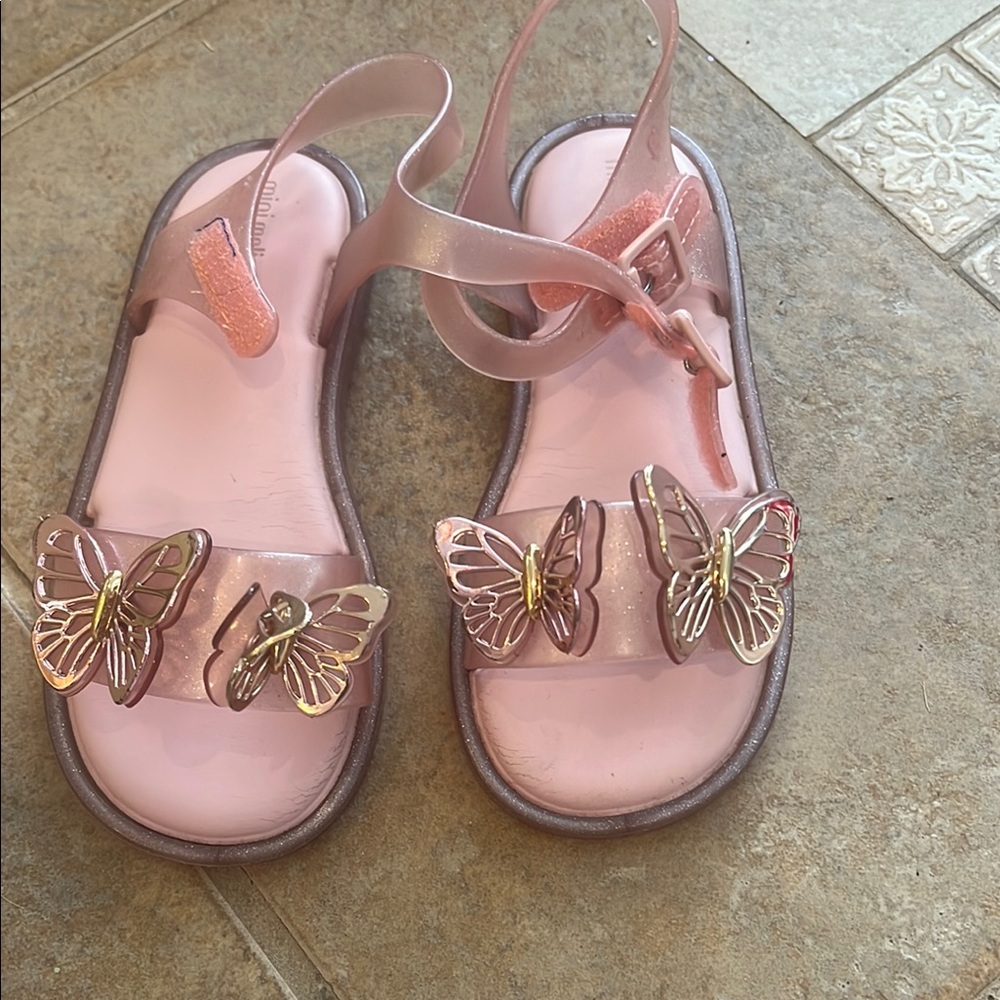 Mini Melissa Pink Butterfly Sandals